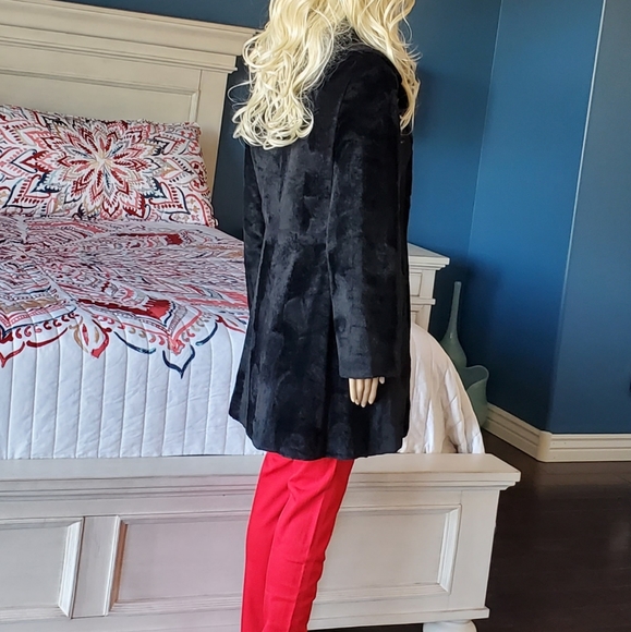 BETTY ROSE VINTAGE BLACK FAUX FUR COAT SZ S/M - Picture 6 of 15